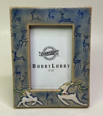 Hobby Lobby 3D Glazed Reindeer Ceramic Picture Frame Christmas Decor