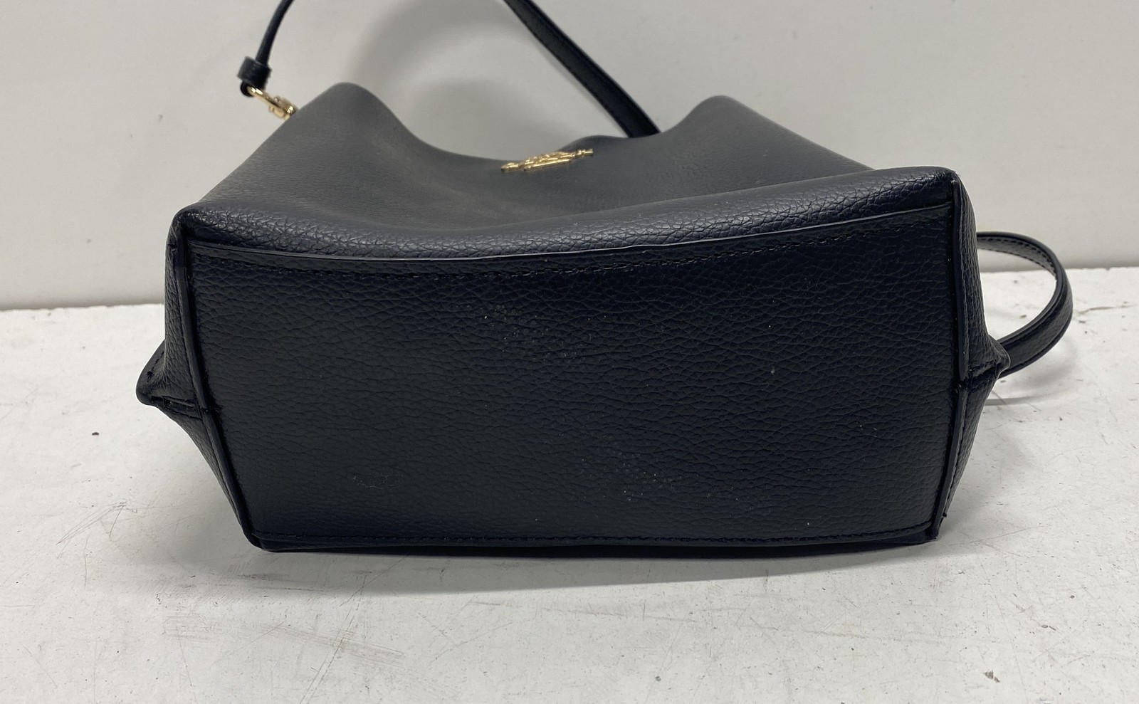 Coach Black Solid Leather Gold Zip Crossbody Purse - image 3