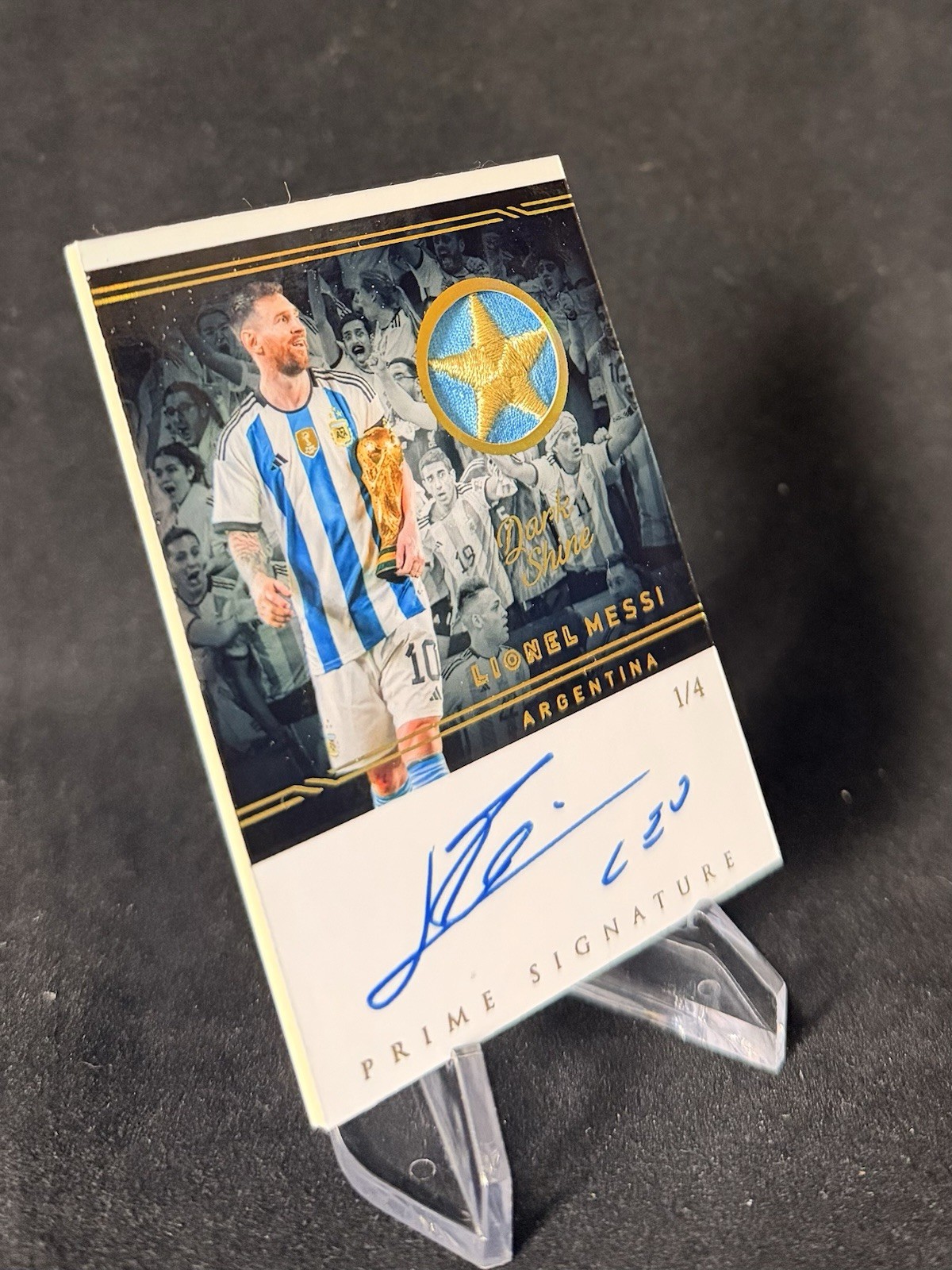 2024-25 Card Lab Studios Lionel Messi Patch Art /4  AUTO Card Facsmile ARGENTINA view 3