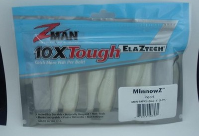 Zman GMIN-84PK6 ElaZtech Minnowz 3'' 8CT Color Pearl White