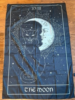 The Moon & Cat Tapestry XVIII Black New and unique