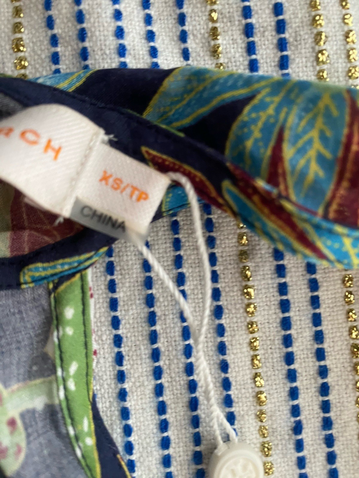 Tory Burch  Wisteria Wrap Romper Womens Swim Cover Up Blue Green Sleeveles Sz XS thumbnail 6