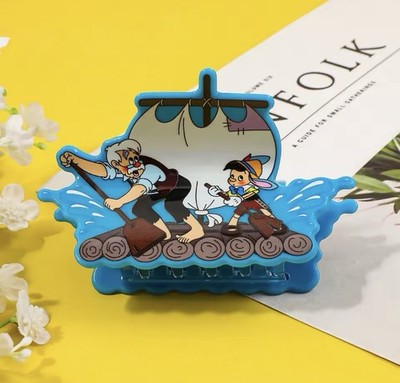 NEW 4  Disney PINOCCHIO Claw Clip GEPPETTO Hair Clips Barrette MONSTRO RAFT