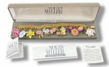Nolan Miller COMPLETE Flower of the Month 12 Charm Bracelet Glamour Collection