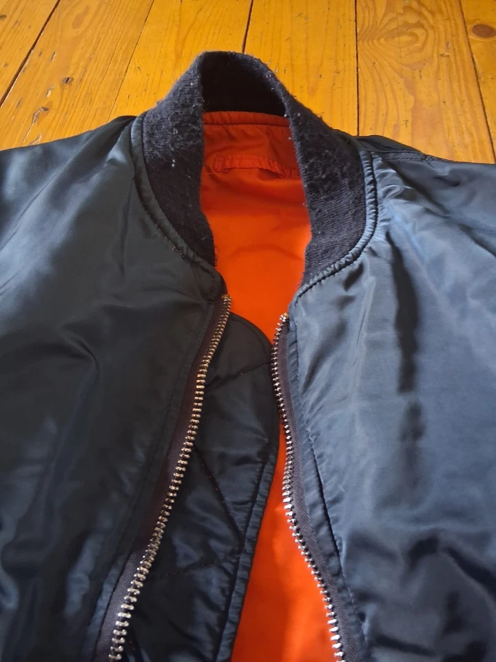 VTG Alpha Industries MA-1 Flyers Blue Bomber Jacket Size Men’s XL Made USA - Image 4 of 4