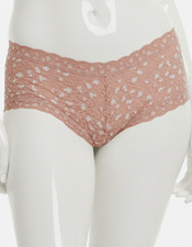 Hanky Panky Women's Beige Cross-Dyed Leopard Boyshort Panty Size L