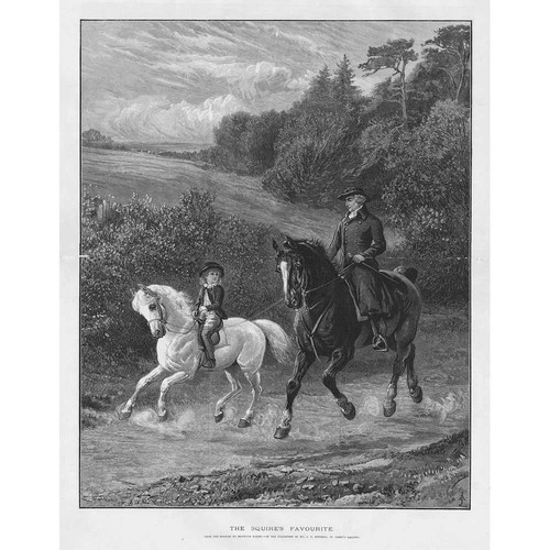 HEYWOOD HARVEY The Squire's Favourite - Antique Print 1883