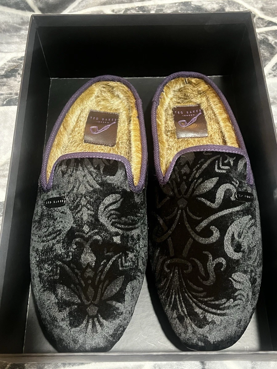Ted Baker London Treep2 Black Paisley Velvet Smoking Slipper Loafers Ted baker black loafers - Gem main image 2