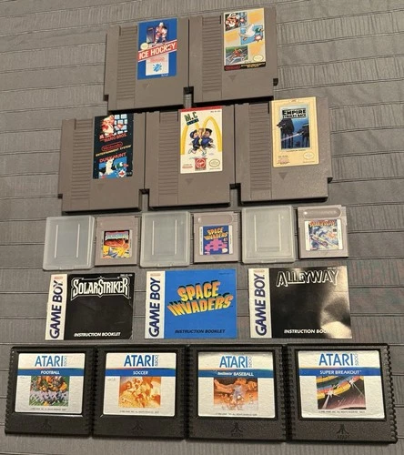 Nintendo NES/Gameboy Games With Manuals Atari 5200 Mixed Video Games Lot