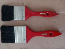 2 New Vintage 100 Horse Hair Brushes 2" 2.5" Red Handle Paint Brush Fast Ship