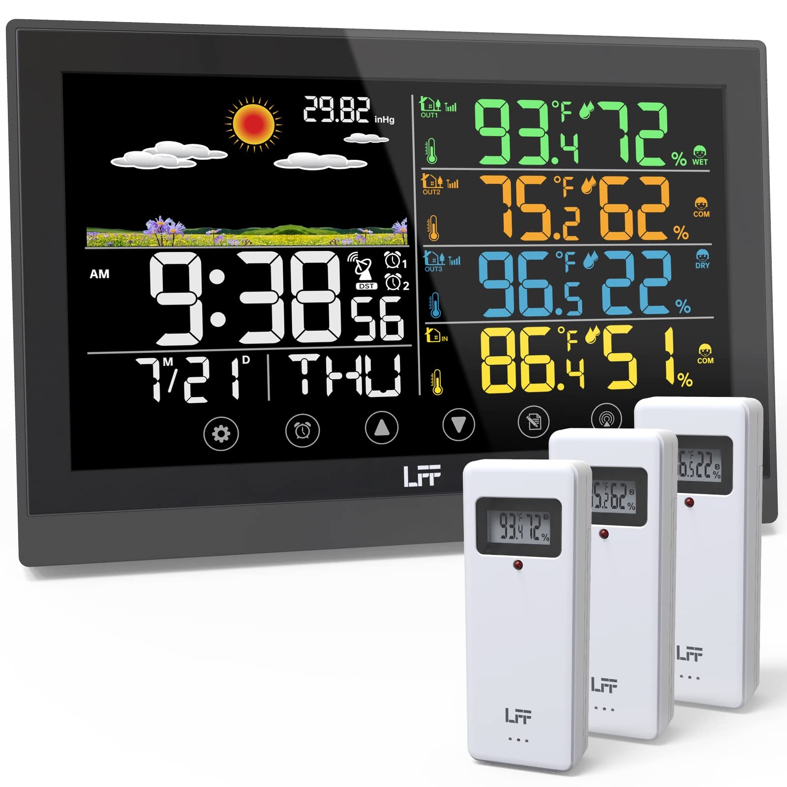 , Indoor Outdoor Weather Station Wireless With Multiple Se...