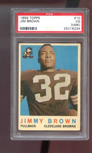 1959 Topps #10 Jimmy Brown Jim Brown PSA 3 (MK) Graded Football Card Cleveland