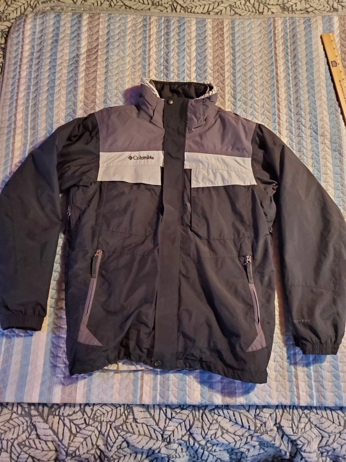 Columbia Whirlibird Men’s Medium Winter Jacket Omni-Tech Black Gray – No Hood