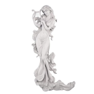Musical Muse Wall Sculpture Woman Lyre Greek Neoclassical Decor Design Toscano