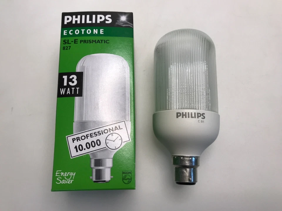 Philips BC 13W B22 SL-E Pro Electronic Prismatic Cover 600lm, Warm White (167) - Image 2 of 3