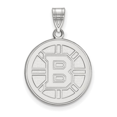 10k Weißgold NHL LogoArt Boston Bruins großer Anhänger 1W004BRI