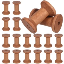 20pcs Wooden Spools for Crafts, 2'' Empty Thread Spools, Antique Wood Ribbon ...