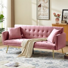 Velvet Futon Sofa Bed,Adjustable Convertible Folding Sleeper Couch Bed