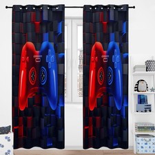 Game Curtains 2 Panel Set Video Gamer Boys Window Curtains for Bedroom Living...