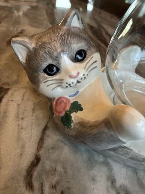 艦これ 缶バッジ 大和 FSW CRANE Garden 🩷 Vintage Treasure Craft Gray Cat w/ Fish Bowl Cookie Jar