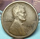 1916 S Wheat Penny Lincoln Cent Very Good Condition
