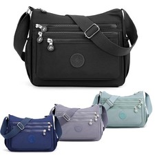 Ladies Shoulder Bag Cross Body Messenger Multi Pocket Nylon Holiday Handbag Tote