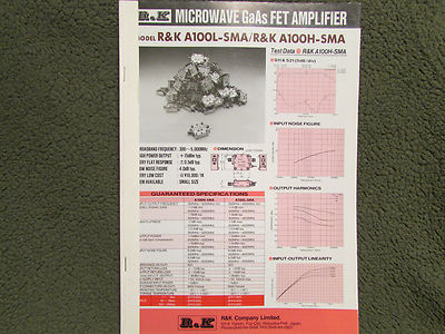 R & K Company Microwave GaAs FET Amplifier Catalog