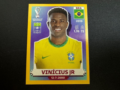 Vinicius jr ヴィニシウス Panini gold standard 2022 Panini World Cup Stickers Qatar Vinicius Junior Gold Border
