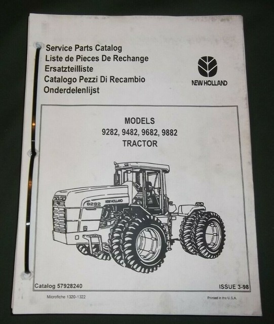 FORD NEW HOLLAND 9282 9482 9682 9882 TRACTOR PARTS BOOK CATALOG MANUAL