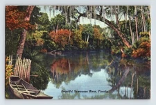 Postcard Florida Suwannee River Landscape 1940 Posted Linen