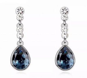 boucles d'oreilles pendantes zircon bleu boucles d'oreilles pendantes zircon bleu