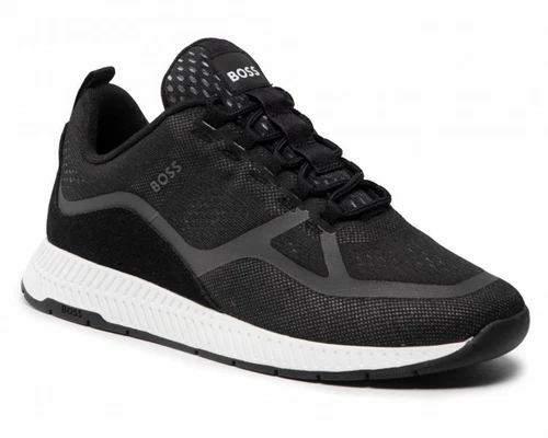 Men&amp;amp;amp;#039;s Hugo Boss 50470622 Titanium Runn Eme Trainers Black Sneakers
