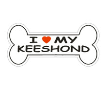 4" love my keeshond dog bone bumper sticker decal usa made