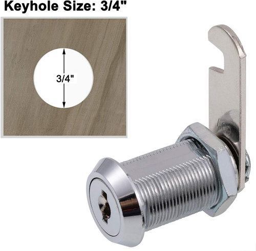 Cabinet Cam Lock, 1-1/8 Inch Keyed Alike Cam Locks Secure File Drawer Door Mailb - Picture 2 of 12