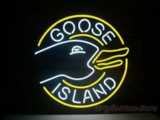 GOOSE ISLAND Neon Sign Light Beer Bar Pub Wall Decor Visual Artwork Gift 17"x14"