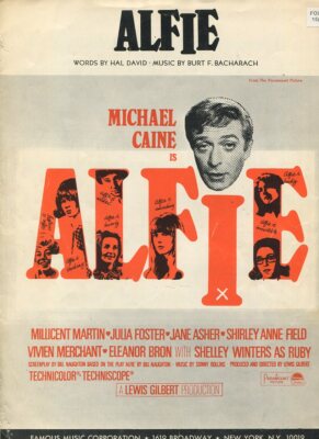 Alfie - Hal Davis (words) Burt F. Bacharach (music )Sheet Music