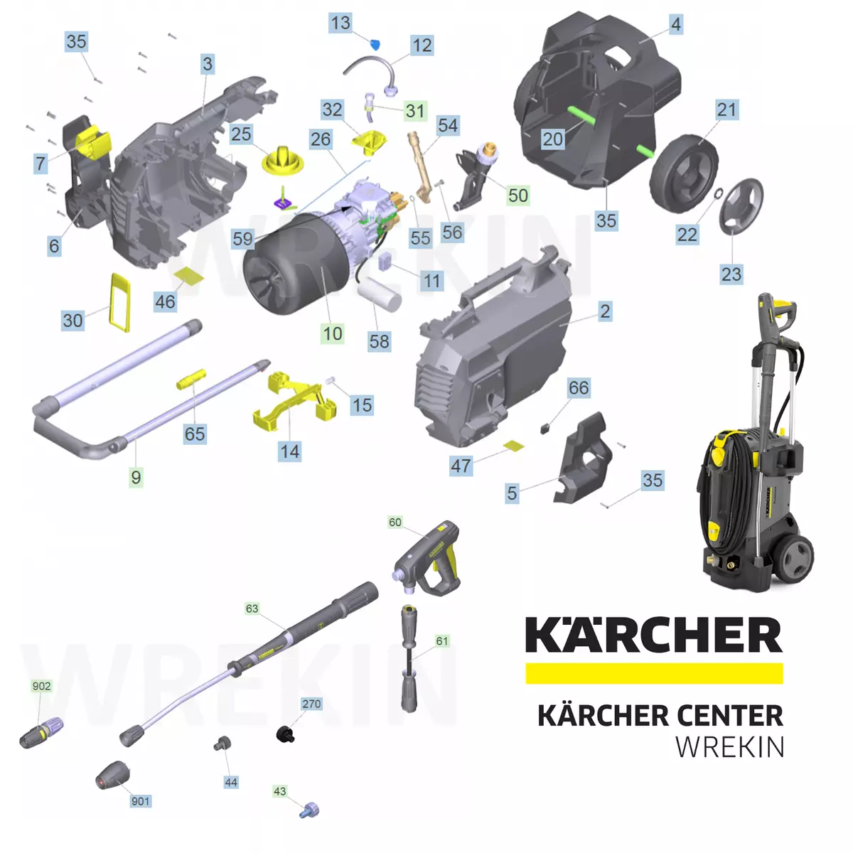 KARCHER HD 6 13 SPARE PARTS LIST PRESSURE WASHER REPAIR 1.520 954.0 COMMERCIAL