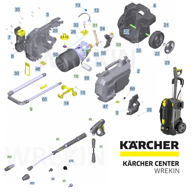 KÄRCHER KARCHER HD 6/13 SPARE PARTS LIST PRESSURE WASHER REPAIR 1.520-954.0 COMMERCIAL