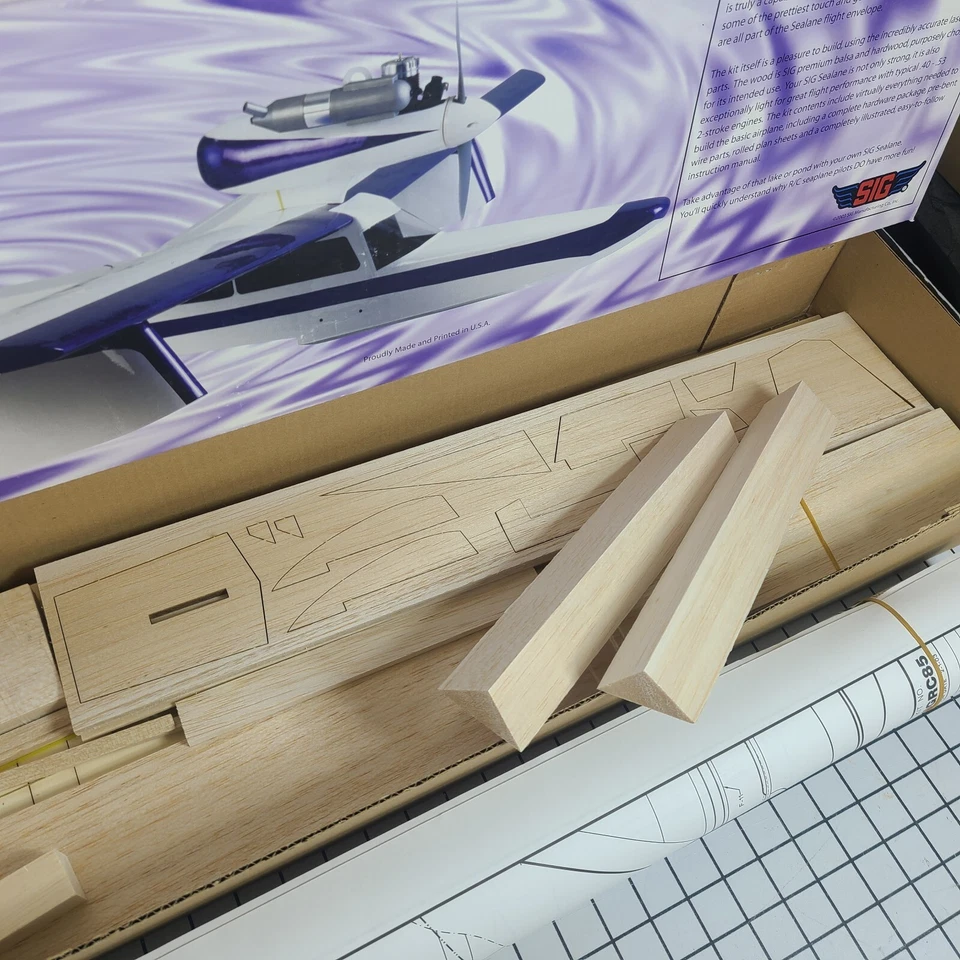 Sig SEALANE DE COLECCIÓN. Balsa RC Avión Kit Envergadura 60.5" SIG Kit # RC-85 Láser NIOB Foto 3 de 4