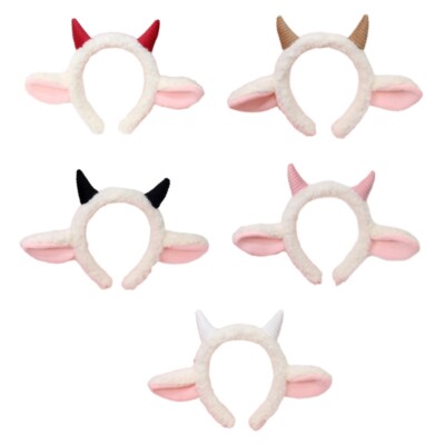 Lovely Plush Sheep Ear Headband Cartoon Furry Ear Headband Women Makeup Hairband