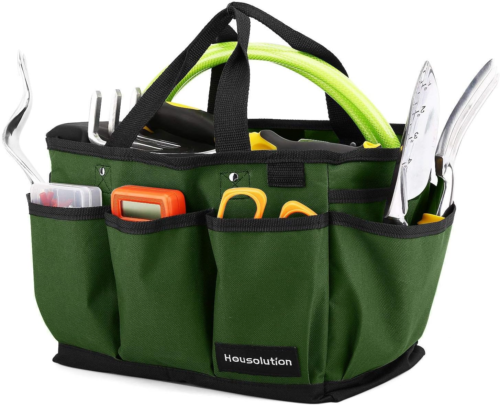 NEW Deluxe Gardening Tote Bag 14" Dark Green Tool Garage & Garden Organizer