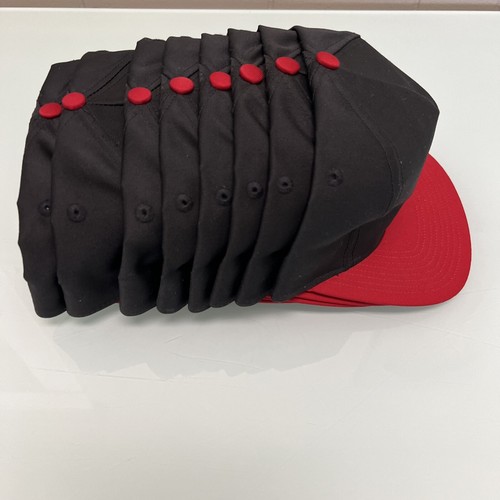 Lot of 8 Blank -San Sun (4-7 1/8, 2-7 1/4 & 2-7 3/8) Fitted Hat Cap Black & Red - Picture 4 of 9