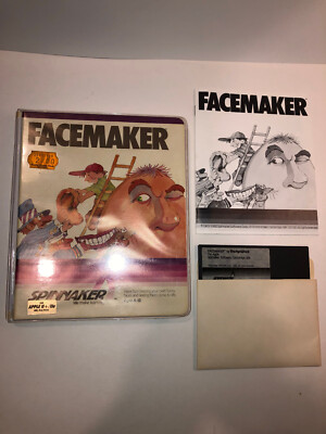 Facemaker, Rare (Apple II+, IIe, 48K, 1982, 1983) Vintage in Clamshell Box