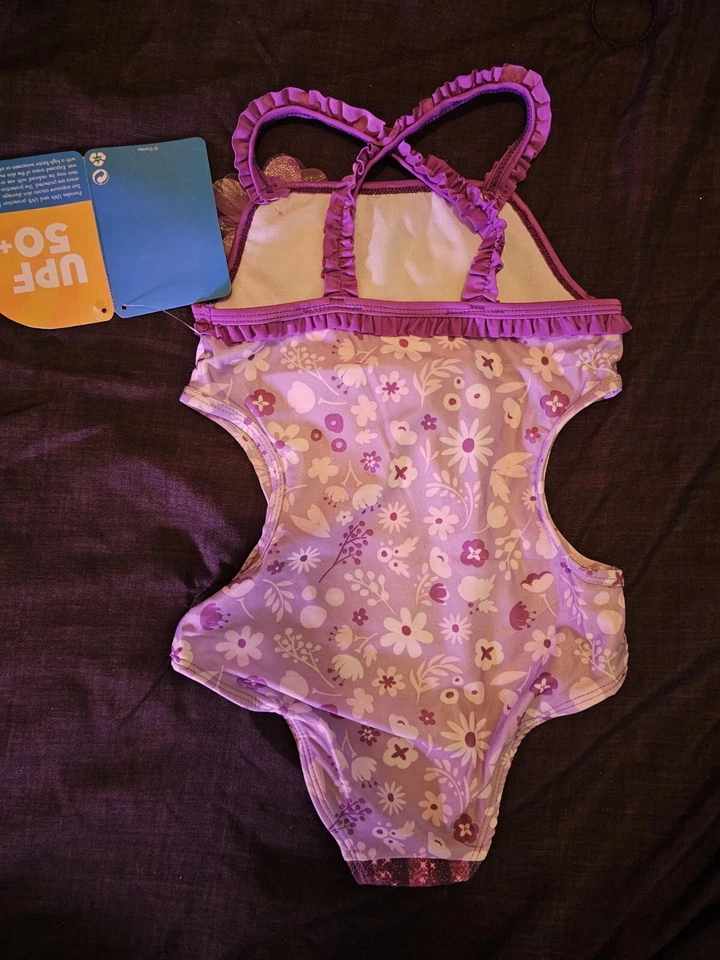 [Disney Store] Traje de baño Rapunzel Trikini para niñas - Talla 5/6 nuevo de una pieza  Foto 2 de 2