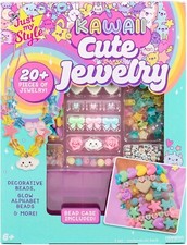 Kawaii Cute Charms Jewelry Making Kit Beads Glow Alphabet with Bead Case