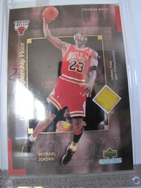 2001 MICHAEL JORDAN UPPER DECK AUTHENTIC GAME FLOOR CARD VS LAKERS