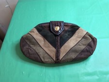 Vtg Park Ave Int Side/leather Clutch Bag Purse With Shoulder Strap