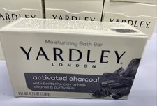 Lote de 9 Barras de Jabón de Baño Hidratante Carbón Activado Yardley London 4.25oz Ea