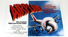 DIRECTOR DAVID & JERRY ZUCKER SIGNED 'AIRPLANE!' 12x18 MOVIE POSTER w/COA PROOF