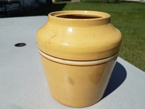 Clear Lake South Dakota Red Wing Stoneware Saffron Ware Creaser Moen Container - Picture 5 of 10